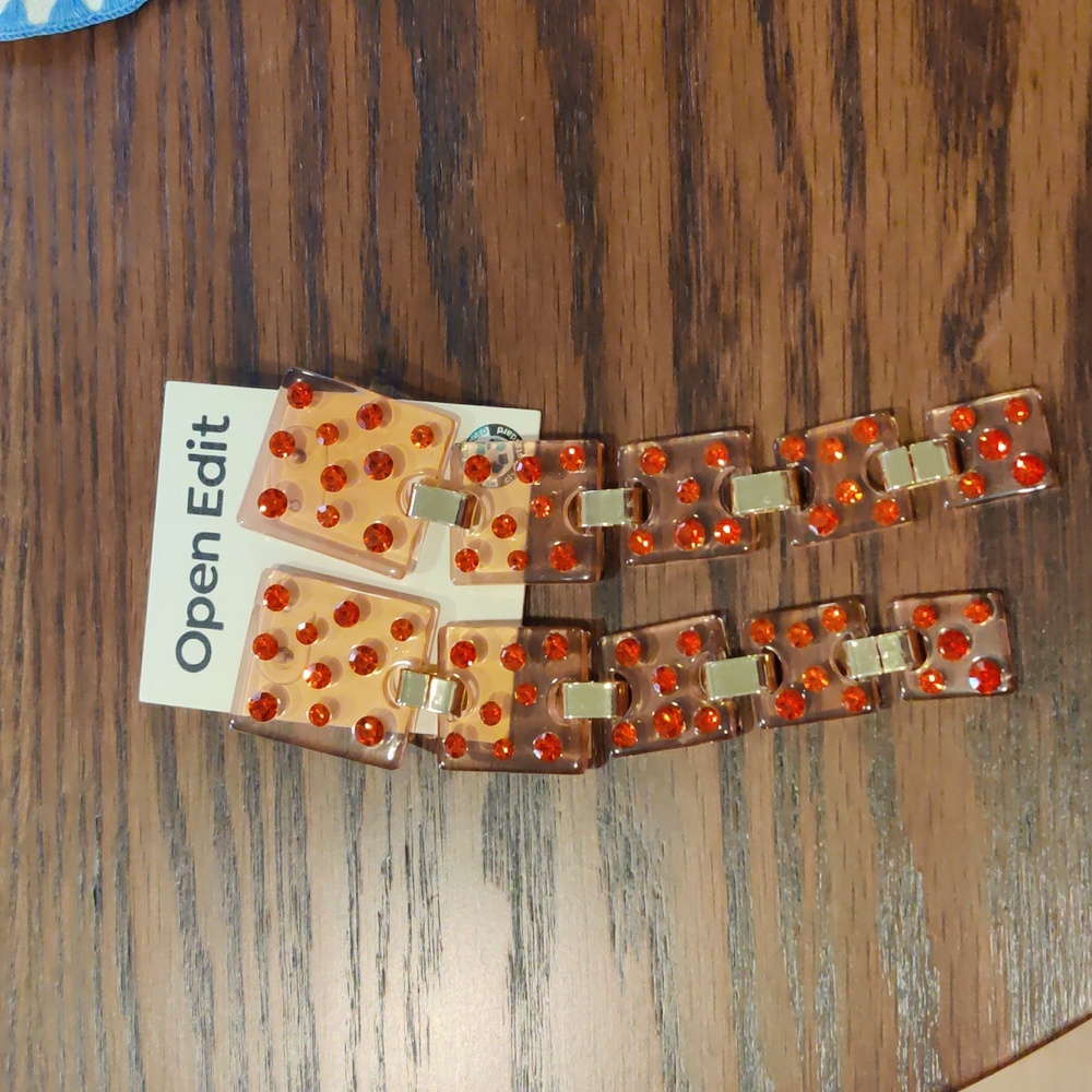 Open Edit Orange - Red Dangling Earrings NWT